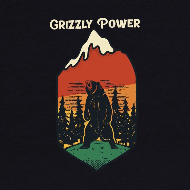 Grizzly Power / Retro Design / Vintage Design by Redboy